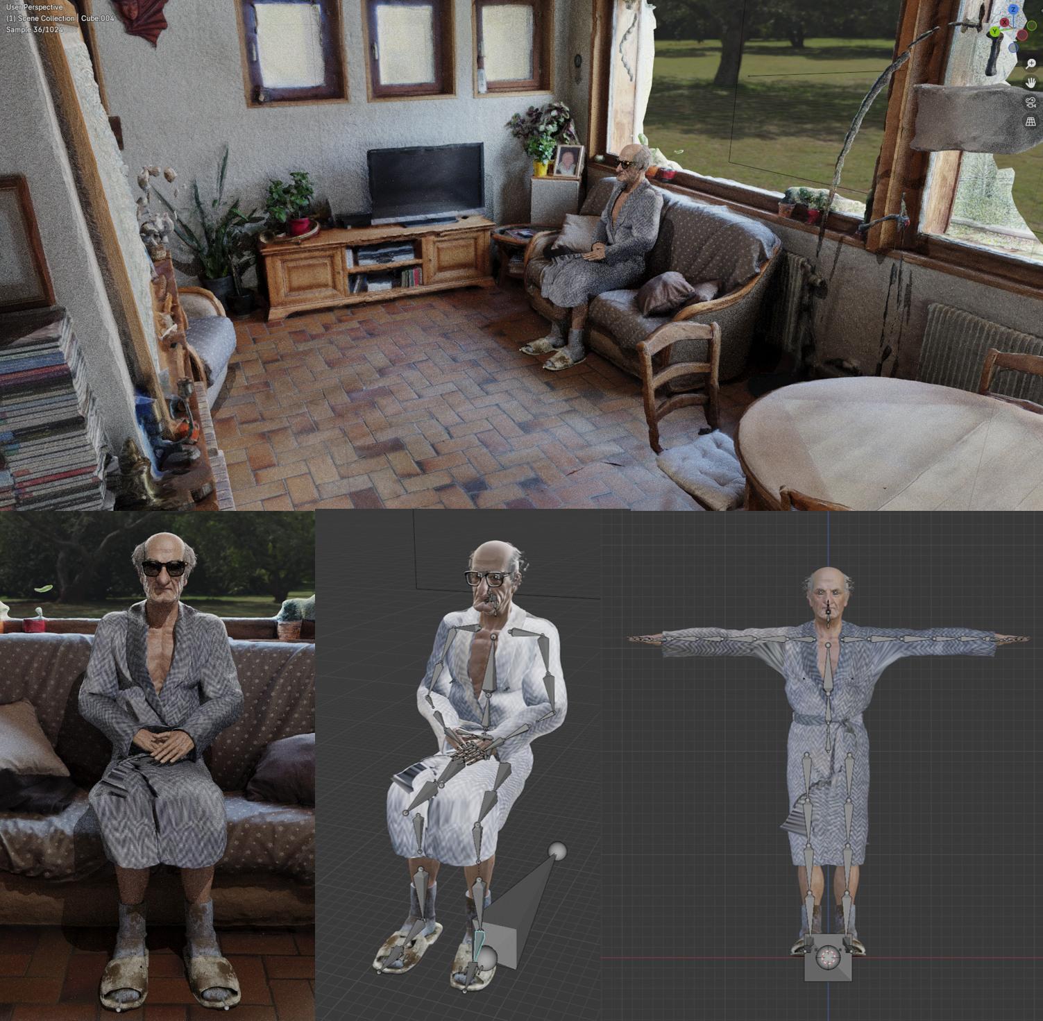 Scene Gallery Images and Grandfather 3D Models